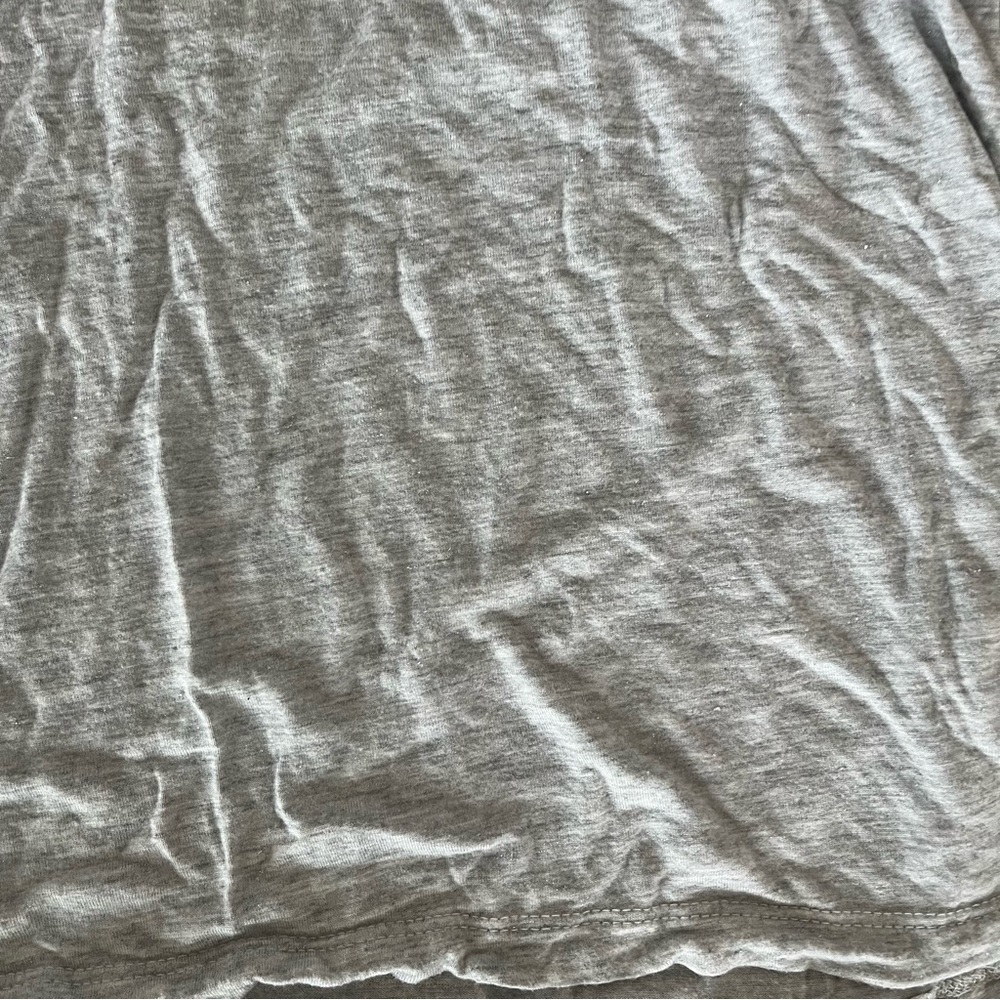 ** All Saints Tshirt Gray glitter roll sleeve Size 6 EU 38 - Picture 3 of 9